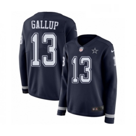 Womens Nike Dallas Cowboys 13 Michael Gallup Limited Navy Blue Therma Long Sleeve NFL Jersey Womens Nike Dallas Cowboys 13 Michael Gallup Limited Navy Blue Therma Long Sleeve NFL Jersey