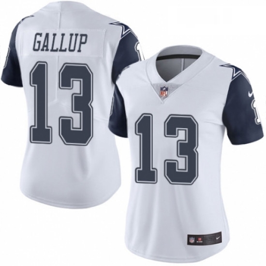 Womens Nike Dallas Cowboys 13 Michael Gallup Limited White Rush Vapor Untouchable NFL Jersey Womens Nike Dallas Cowboys 13 Michael Gallup Limited White Rush Vapor Untouchable NFL Jersey
