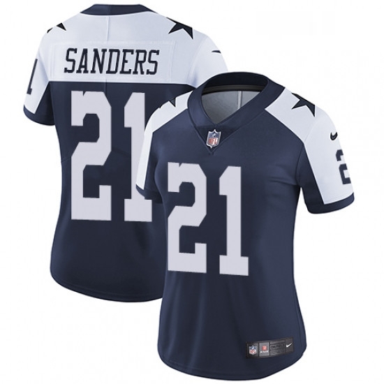 Womens Nike Dallas Cowboys 21 Deion Sanders Elite Navy Blue Throwback Alternate NFL Jersey Womens Nike Dallas Cowboys 21 Deion Sanders Elite Navy Blue Throwback Alternate NFL Jersey