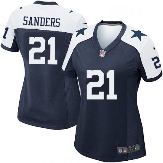 Womens Nike Dallas Cowboys 21 Deion Sanders Game Navy Blue Throwback Alternate NFL Jersey Womens Nike Dallas Cowboys 21 Deion Sanders Game Navy Blue Throwback Alternate NFL Jersey