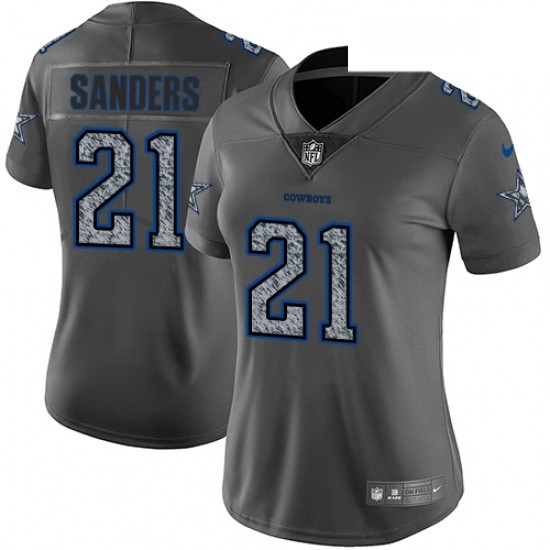 Womens Nike Dallas Cowboys 21 Deion Sanders Gray Static Vapor Untouchable Limited NFL Jersey Womens Nike Dallas Cowboys 21 Deion Sanders Gray Static Vapor Untouchable Limited NFL Jersey