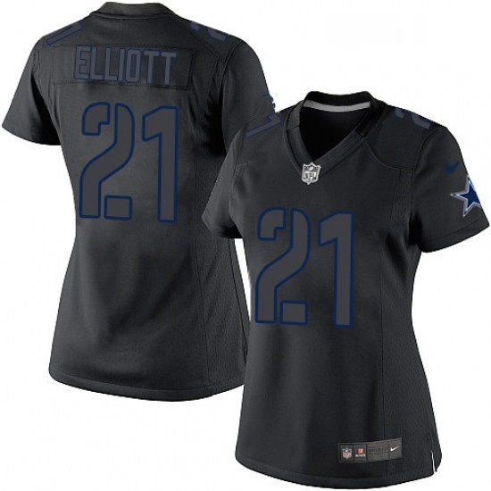 Womens Nike Dallas Cowboys 21 Ezekiel Elliott Limited Black Impact NFL Jersey Womens Nike Dallas Cowboys 21 Ezekiel Elliott Limited Black Impact NFL Jersey