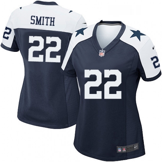 Womens Nike Dallas Cowboys 22 Emmitt Smith Game Navy Blue Throwback Alternate NFL Jersey Womens Nike Dallas Cowboys 22 Emmitt Smith Game Navy Blue Throwback Alternate NFL Jersey