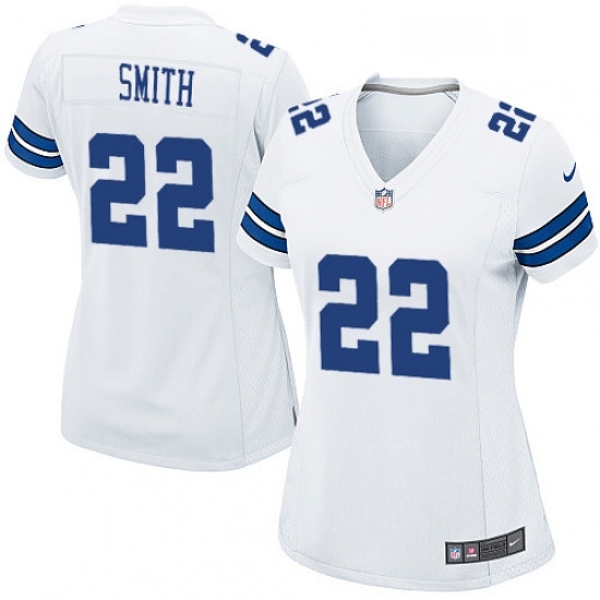 Womens Nike Dallas Cowboys 22 Emmitt Smith Game White NFL Jersey Womens Nike Dallas Cowboys 22 Emmitt Smith Game White NFL Jersey