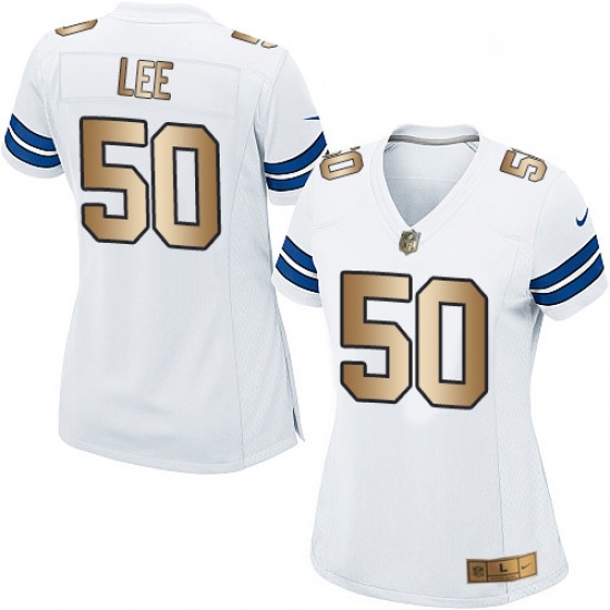 Womens Nike Dallas Cowboys 50 Sean Lee Elite WhiteGold NFL Jersey Womens Nike Dallas Cowboys 50 Sean Lee Elite WhiteGold NFL Jersey