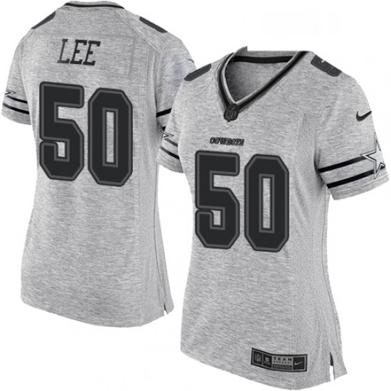 Womens Nike Dallas Cowboys 50 Sean Lee Limited Gray Gridiron II NFL Jersey Womens Nike Dallas Cowboys 50 Sean Lee Limited Gray Gridiron II NFL Jersey