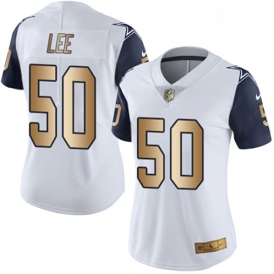Womens Nike Dallas Cowboys 50 Sean Lee Limited WhiteGold Rush NFL Jersey Womens Nike Dallas Cowboys 50 Sean Lee Limited WhiteGold Rush NFL Jersey