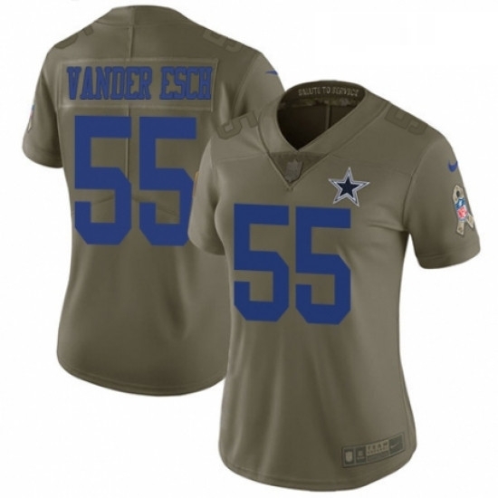 Womens Nike Dallas Cowboys 55 Leighton Vander Esch Limited Olive 2017 Salute to Service NFL Jersey Womens Nike Dallas Cowboys 55 Leighton Vander Esch Limited Olive 2017 Salute to Service NFL Jersey