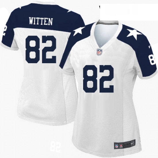 Womens Nike Dallas Cowboys 82 Jason Witten Game White Throwback Alternate NFL Jersey Womens Nike Dallas Cowboys 82 Jason Witten Game White Throwback Alternate NFL Jersey