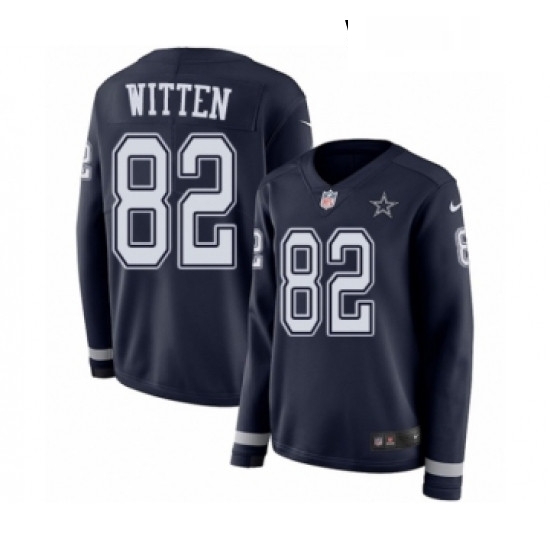 Womens Nike Dallas Cowboys 82 Jason Witten Limited Navy Blue Therma Long Sleeve NFL Jersey Womens Nike Dallas Cowboys 82 Jason Witten Limited Navy Blue Therma Long Sleeve NFL Jersey
