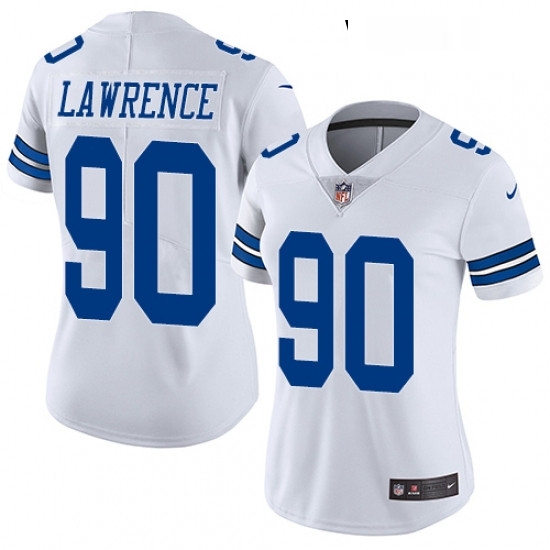 Womens Nike Dallas Cowboys 90 Demarcus Lawrence Elite White NFL Jersey Womens Nike Dallas Cowboys 90 Demarcus Lawrence Elite White NFL Jersey