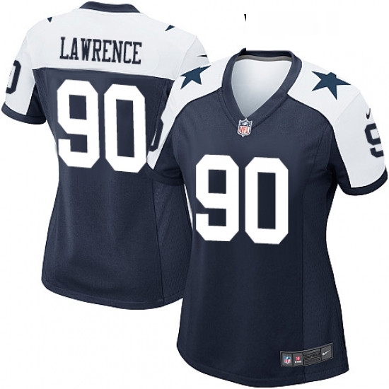 Womens Nike Dallas Cowboys 90 Demarcus Lawrence Game Navy Blue Throwback Alternate NFL Jersey Womens Nike Dallas Cowboys 90 Demarcus Lawrence Game Navy Blue Throwback Alternate NFL Jersey