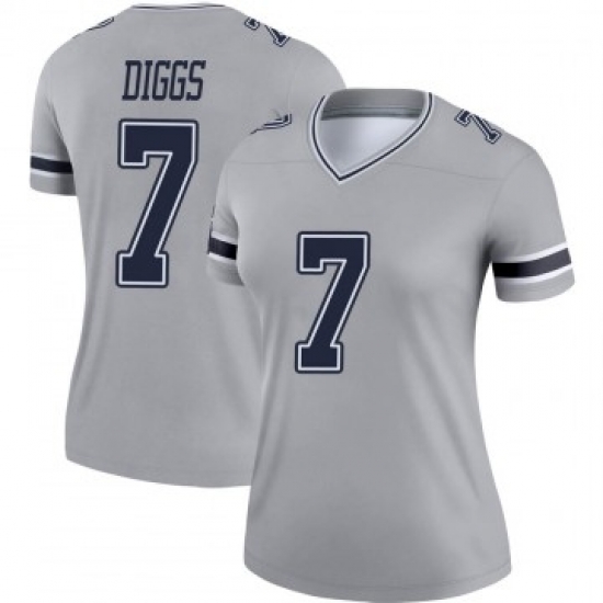 Womens Nike Dallas Cowboys Trevon 7 Diggs Gray Inverted Jersey Womens Nike Dallas Cowboys Trevon 7 Diggs Gray Inverted Jersey