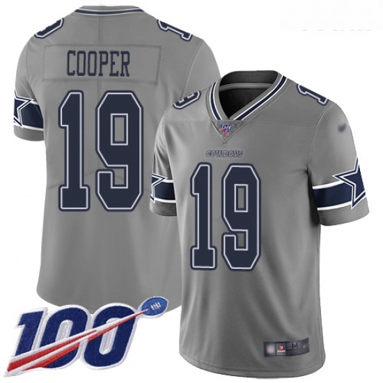 Cowboys #19 Amari Cooper Gray Youth Stitched Football Limited Inverted Legend 100th Season Jersey Cowboys #19 Amari Cooper Gray Youth Stitched Football Limited Inverted Legend 100th Season Jersey