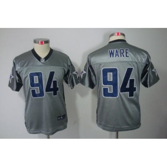 Nike Youth Dallas Cowboys #94 DeMarcus Ware[Youth Grey Shadow Elite Jerseys]