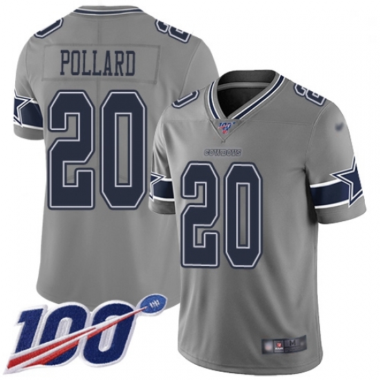 Youth Cowboys 20 Tony Pollard Gray Stitched Football Limited Inverted Legend 100th Season Jersey Youth Cowboys 20 Tony Pollard Gray Stitched Football Limited Inverted Legend 100th Season Jersey