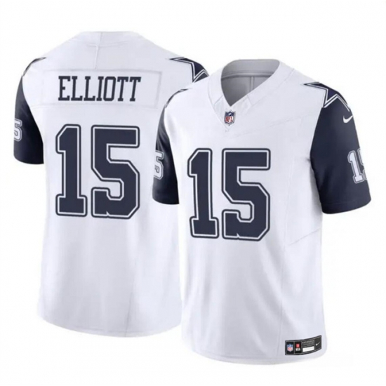 Youth Dallas Cowboys 15 Ezekiel Elliott White 2023 F U S E Color Rush Limited Stitched Football Jersey Youth Dallas Cowboys 15 Ezekiel Elliott White 2023 F U S E Color Rush Limited Stitched Football Jersey