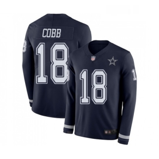Youth Dallas Cowboys 18 Randall Cobb Limited Navy Blue Therma Long Sleeve Football Jersey Youth Dallas Cowboys 18 Randall Cobb Limited Navy Blue Therma Long Sleeve Football Jersey