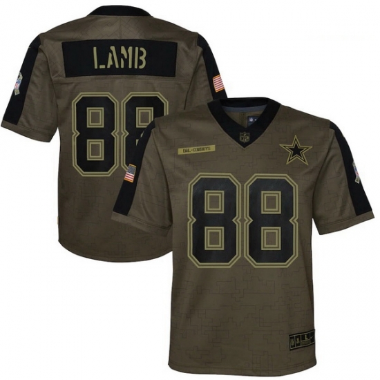 Youth Dallas Cowboys CeeDee Lamb Nike Olive 2021 Salute To Service Game Jersey Youth Dallas Cowboys CeeDee Lamb Nike Olive 2021 Salute To Service Game Jersey