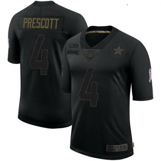 Youth Dallas Cowboys Dak Prescott Black Limited 2020 Salute To Service Jersey Youth Dallas Cowboys Dak Prescott Black Limited 2020 Salute To Service Jersey