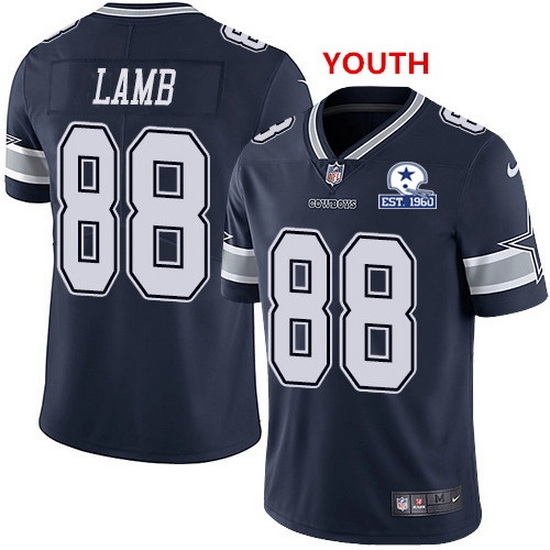 Youth Nike Cowboys 88 CeeDee Lamb Navy Blue Team Color With Established In 1960 Patch NFL Vapor Untouchable Limited Jersey Youth Nike Cowboys 88 CeeDee Lamb Navy Blue Team Color With Established In 1960 Patch NFL Vapor Untouchable Limited Jersey