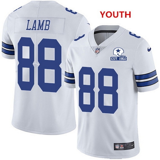 Youth Nike Cowboys 88 CeeDee Lamb White Color With Established In 1960 Patch NFL Vapor Untouchable Limited Jersey Youth Nike Cowboys 88 CeeDee Lamb White Color With Established In 1960 Patch NFL Vapor Untouchable Limited Jersey