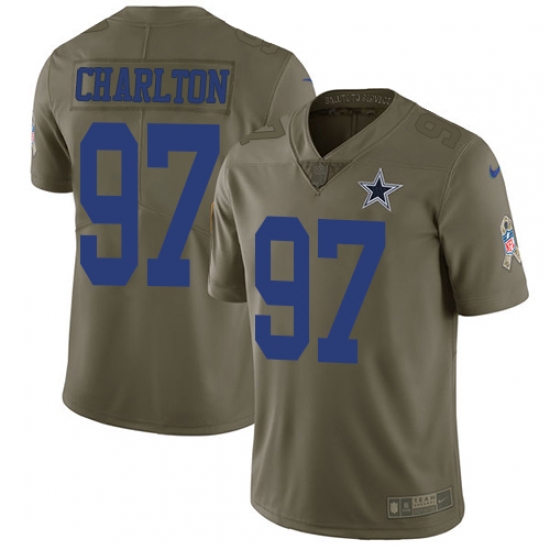 Youth Nike Cowboys #97 Taco Charlton Olive Stitched NFL Limited 2017 Salute to Service Jersey Youth Nike Cowboys #97 Taco Charlton Olive Stitched NFL Limited 2017 Salute to Service Jersey