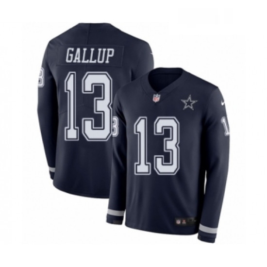 Youth Nike Dallas Cowboys 13 Michael Gallup Limited Navy Blue Therma Long Sleeve NFL Jersey Youth Nike Dallas Cowboys 13 Michael Gallup Limited Navy Blue Therma Long Sleeve NFL Jersey