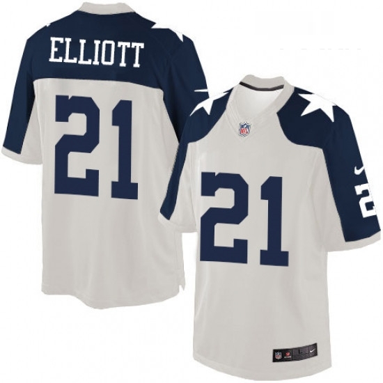 Youth Nike Dallas Cowboys 21 Ezekiel Elliott Limited White Throwback Alternate NFL Jersey Youth Nike Dallas Cowboys 21 Ezekiel Elliott Limited White Throwback Alternate NFL Jersey