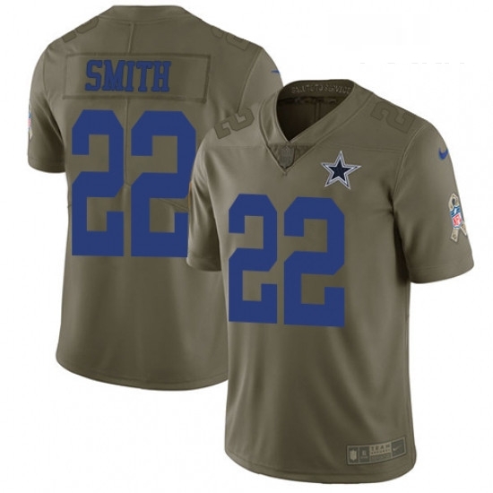 Youth Nike Dallas Cowboys 22 Emmitt Smith Limited Olive 2017 Salute to Service NFL Jersey Youth Nike Dallas Cowboys 22 Emmitt Smith Limited Olive 2017 Salute to Service NFL Jersey