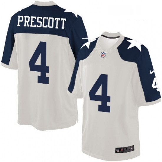 Youth Nike Dallas Cowboys 4 Dak Prescott Elite White Throwback Alternate NFL Jersey Youth Nike Dallas Cowboys 4 Dak Prescott Elite White Throwback Alternate NFL Jersey