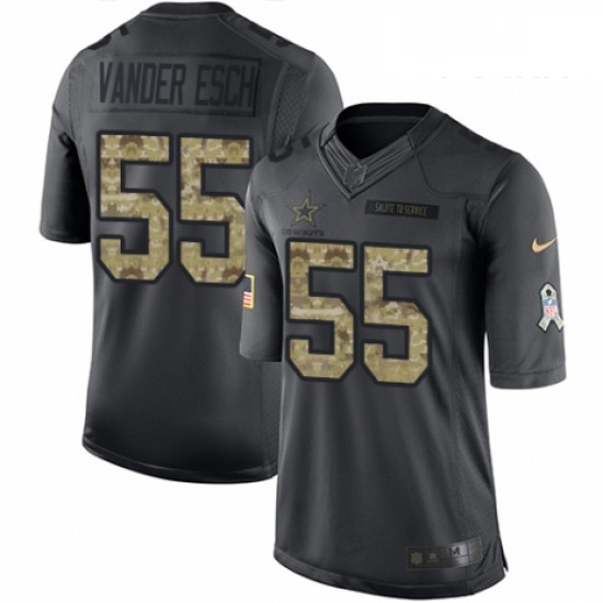 Youth Nike Dallas Cowboys 55 Leighton Vander Esch Limited Black 2016 Salute to Service NFL Jersey Youth Nike Dallas Cowboys 55 Leighton Vander Esch Limited Black 2016 Salute to Service NFL Jersey