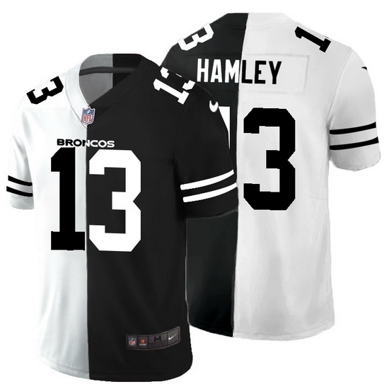 Denver Broncos 13 KJ Hamler Men Black V White Peace Split Nike Vapor Untouchable Limited NFL Jersey Denver Broncos 13 KJ Hamler Men Black V White Peace Split Nike Vapor Untouchable Limited NFL Jersey