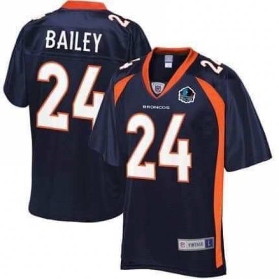 Denver Broncos #24 Champ Bailey Navy Game Jersey Stitched Hof Patch Denver Broncos #24 Champ Bailey Navy Game Jersey Stitched Hof Patch