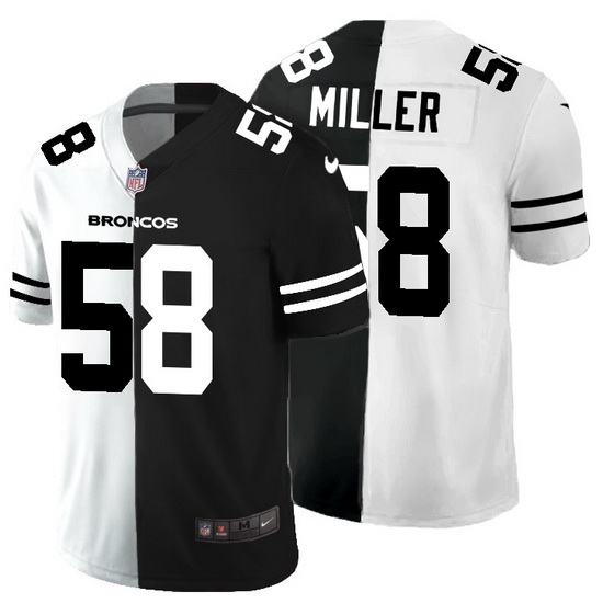 Denver Broncos 58 Von Miller Men Black V White Peace Split Nike Vapor Untouchable Limited NFL Jersey Denver Broncos 58 Von Miller Men Black V White Peace Split Nike Vapor Untouchable Limited NFL Jersey