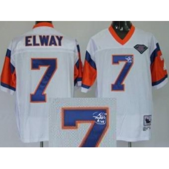Denver Broncos 7 John Elway White Throwback M&N Signed NFL Jerseys Denver Broncos 7 John Elway White Throwback M&N Signed NFL Jerseys