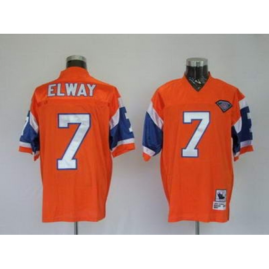 Denver Broncos 7 John Elway orange Throwback Jerseys