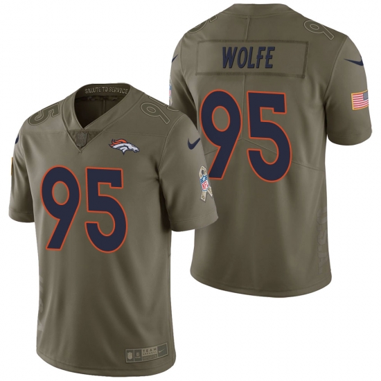 Denver Broncos #95 Derek Wolfe Olive 2017 Salute to Service Limited Jersey Denver Broncos #95 Derek Wolfe Olive 2017 Salute to Service Limited Jersey