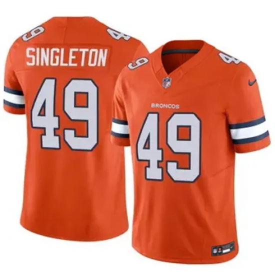 Men Denver Brocos Alex Singleton #49 Orange Rush Stitched Limited Game NFL Jersey Men Denver Brocos Alex Singleton #49 Orange Rush Stitched Limited Game NFL Jersey