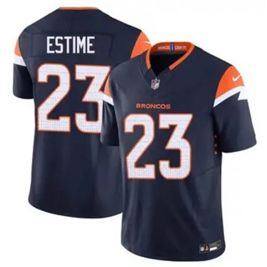 Men Denver Brocos Audric Estime #23 Navy 2024 F U S E Stitched Limited NFL Jersey Men Denver Brocos Audric Estime #23 Navy 2024 F U S E Stitched Limited NFL Jersey