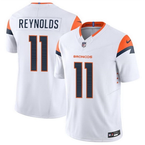 Men Denver Broncos 11 Josh Reynolds White 2024 F U S E Vapor Limited Stitched Football Jersey Men Denver Broncos 11 Josh Reynolds White 2024 F U S E Vapor Limited Stitched Football Jersey