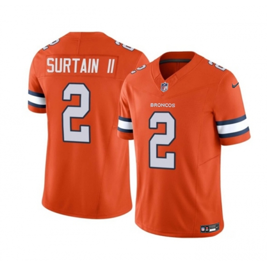 Men Denver Broncos 2 Pat Surtain II Orange 2023 F U S E Vapor Untouchable Stitched Jersey Men Denver Broncos 2 Pat Surtain II Orange 2023 F U S E Vapor Untouchable Stitched Jersey