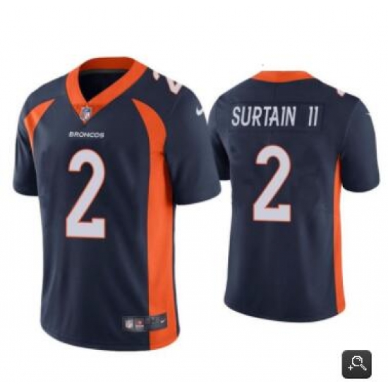 Men Denver Broncos #2 Patrick Surtain II 2021 NFL Draft Black Vapor Untouchable Limited Stitched Jersey Men Denver Broncos #2 Patrick Surtain II 2021 NFL Draft Black Vapor Untouchable Limited Stitched Jersey