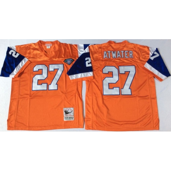 Men Denver Broncos 27 Steve Atwater Orange M&N Throwback Jersey Men Denver Broncos 27 Steve Atwater Orange M&N Throwback Jersey