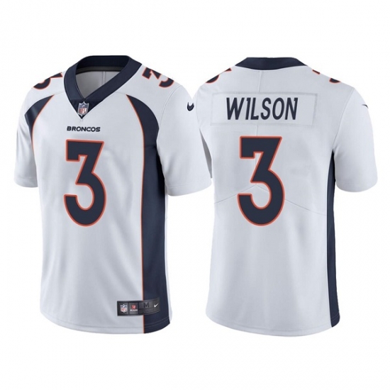 Men Denver Broncos 3 Russell Wilson White Vapor Untouchable Limited Stitched Jersey Men Denver Broncos 3 Russell Wilson White Vapor Untouchable Limited Stitched Jersey