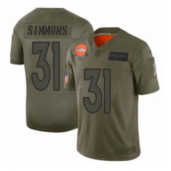 Men Denver Broncos 31 Justin Simmons Limited Camo 2019 Salute to Service Football Jersey Men Denver Broncos 31 Justin Simmons Limited Camo 2019 Salute to Service Football Jersey