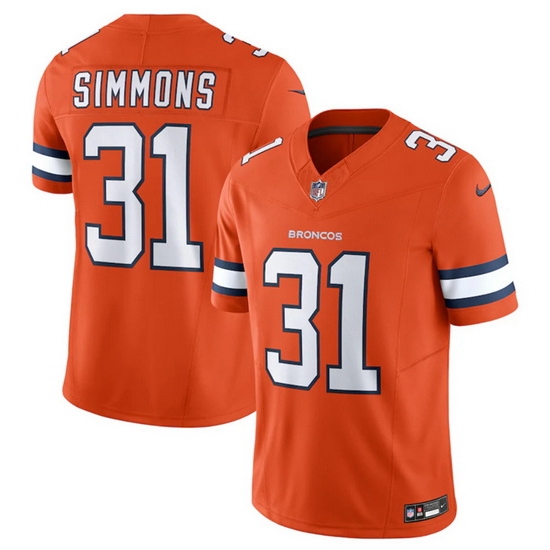 Men Denver Broncos 31 Justin Simmons Orange 2023 F U S E Vapor Untouchable Stitched Jersey Men Denver Broncos 31 Justin Simmons Orange 2023 F U S E Vapor Untouchable Stitched Jersey