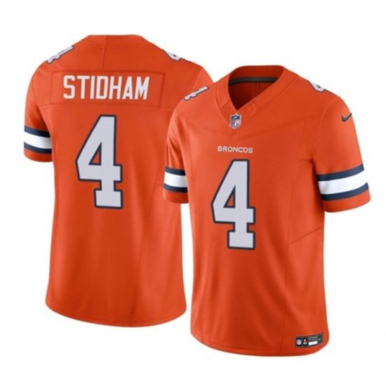 Men Denver Broncos 4 Jarrett Stidham Orange 2023 F U S E Vapor Untouchable Stitched Jersey Men Denver Broncos 4 Jarrett Stidham Orange 2023 F U S E Vapor Untouchable Stitched Jersey