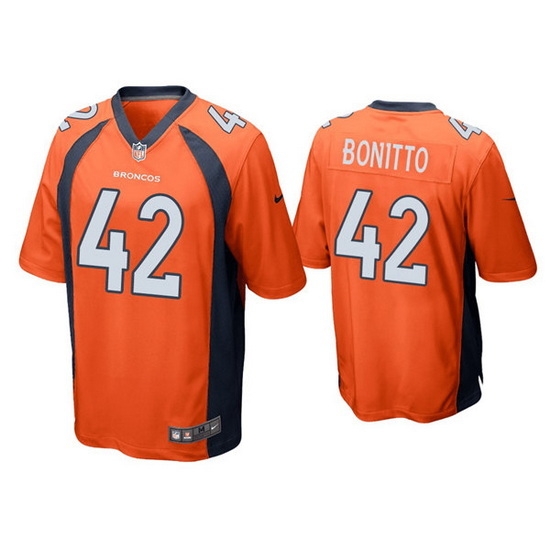 Men Denver Broncos 42 Nik Bonitto Orange Game Stitched Jerseyy Men Denver Broncos 42 Nik Bonitto Orange Game Stitched Jerseyy