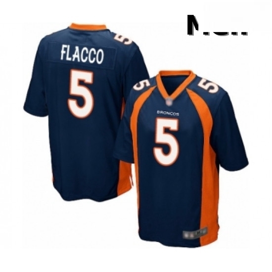 Men Denver Broncos 5 Joe Flacco Game Navy Blue Alternate Football Jersey Men Denver Broncos 5 Joe Flacco Game Navy Blue Alternate Football Jersey